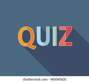 Quiz logo, flat icon. Question competition. Questionnaire concept. Vector background