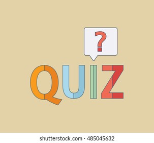 Quiz logo, flat icon. Question competition. Questionnaire concept. Vector background