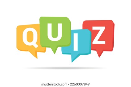 Quiz logo isolated on white background. Quiz bubble speech symbol. Questionnaire icon .Vector stock