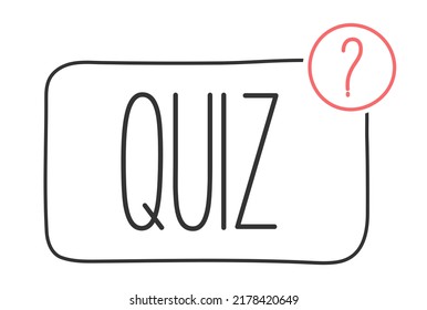 Quiz logo with speech bubble symbols, concept of questionnaire show sing, quiz button, question competition, exam, interview modern emblem