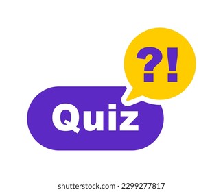 Quiz Logo. Quiz Zeitetikett mit Fragezeichen. Quiz Emblem für Business, Marketing und Werbung. Vektorgrafik.