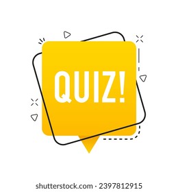 Quiz logo. Quiz time label with question mark. Quiz emblem for business, marketing and advertising. Vector illustration