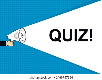 Quiz marketing loudspeaker design icon. Advertising concept.