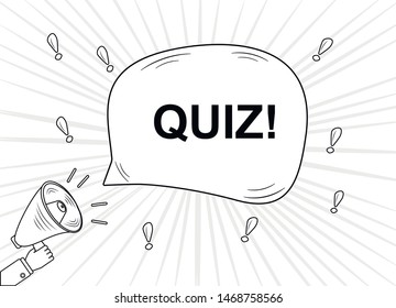 Quiz marketing loudspeaker design icon. Advertising concept.