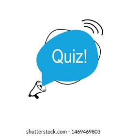 Quiz marketing loudspeaker design icon. Advertising concept.