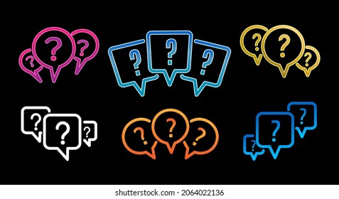 Quiz Marks. Inquiry Questions Mark Set, Knowledge Faq Secret Quest Mobile Games Icons, Questionning Ui Design Signs, Questionnaire Chat Vector Elements