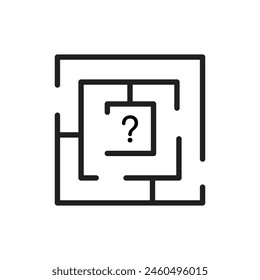 Quiz Maze Filled Icon Vector Illustration