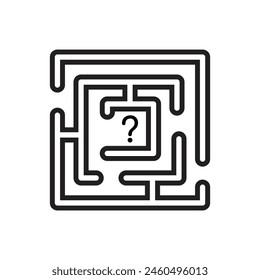 Quiz Maze Outline Icon Vector Illustration