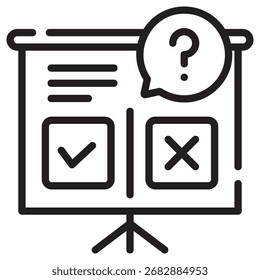Quiz Modern Vetor Icon - Modelo de Símbolo de Ilustração Mínima para Web Mobile App UI Design