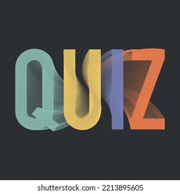 Quiz multicolor letters. Logo design.
