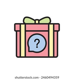Quiz Mystery Gift Icon Vector Illustration