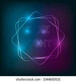 Quiz neon light background