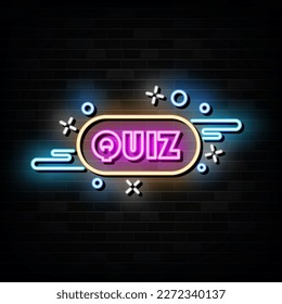 Quiz Neon Sign Vector Design Template