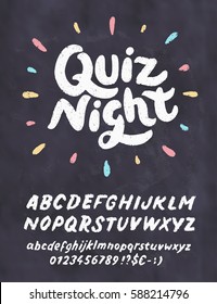 Quiz night. Chalkboard sign.