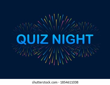 Quiz night. Firework explosion. Vector stock illustration.