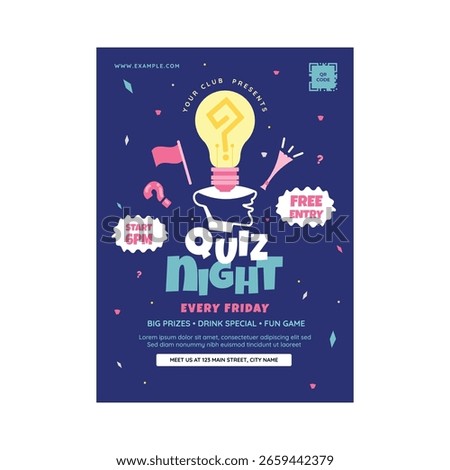 Quiz night flyer poster template design