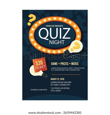 Quiz night flyer poster template design