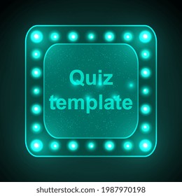 Konzept der Quiz-Nachtlampe. Vektorgrafik. Elementvorlage für Design.