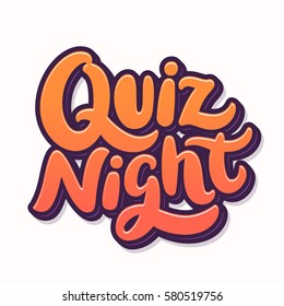 Quiz Night. Lettering.