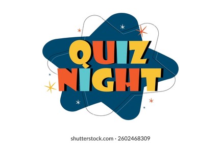 Quiz night on color background