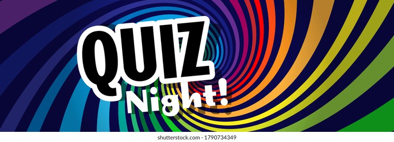 Quiz night on multicolored background