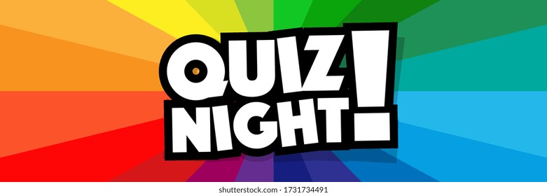 Quiz night on radial stripes background