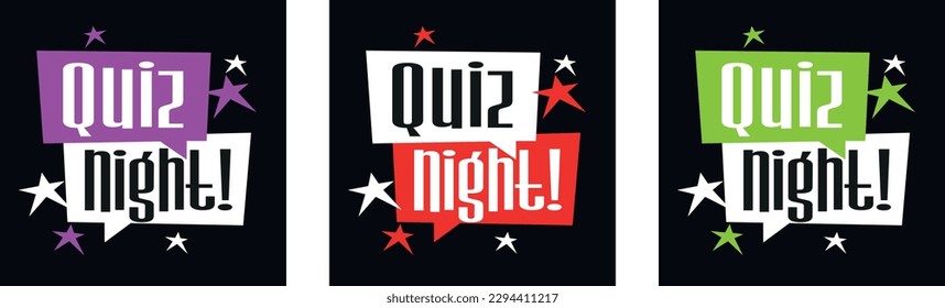Quiz night on speech bubble