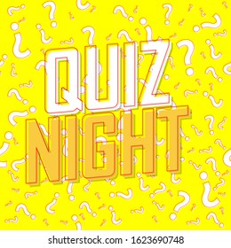 Quiz Night, poster design template, game banner, vector illustration