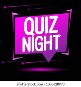 Quiz Night, speech bubble banner design template, vector illustration