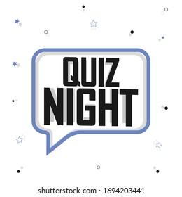 Quiz Night, Design-Vorlage für Sprachblasenbanner, Vektorillustration