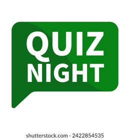 Quiz Night Text In Green Rectangle Shape For Question Answer Information Announcement Promotion Business Marketing Social Media
