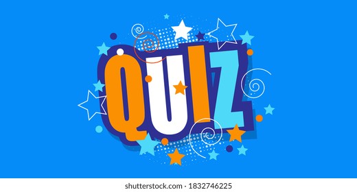 Quiz on blue background vector