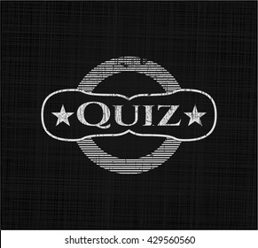 Quiz on chalkboard