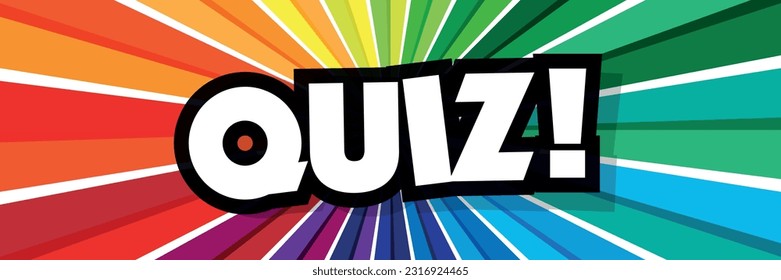Quiz on colorful rays background