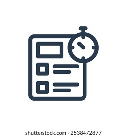 Questionário sobre o ícone do Vetor do Sistema de Gerenciamento de Aprendizagem