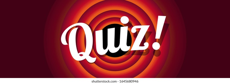Quiz auf rotem Cartoon-Hintergrund