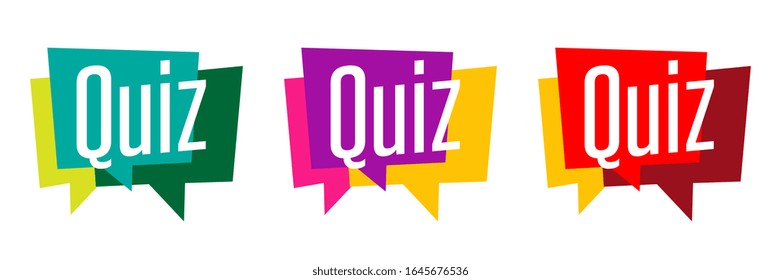 Quiz on speech bubble on white background
