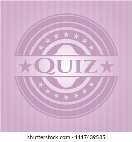 Quiz pink emblem. Vintage.