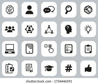 Quiz Or Pop Quiz Icons Black & White Flat Design Set Big