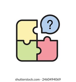 Quiz Puzzle Icon Vector Illustration