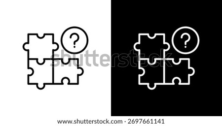 Quiz Puzzle White Icon Set Design