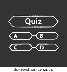 Quiz question chalk icon. Intellectual game. Trivia contest. Set of questions. Isolated vector chalkboard illustration