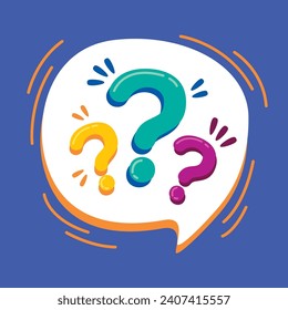 Quiz question mark with blue background elements colourful questions