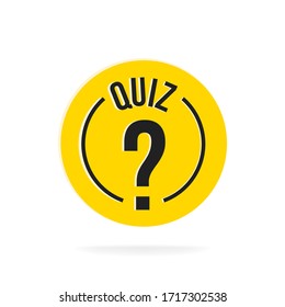 Quiz with question marks sign icon. Questions and answers game symbol. Classic flat quiz icon. Vector.