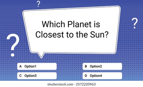 Quiz questions game test menu choice. Quiz and game show template  for TV show or trivia game. Riddle with question and answer options. Vector interface of modern digital for computer or mobile phone