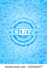 Quiz realistic sky blue mosaic emblem