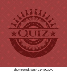 Quiz red emblem. Retro
