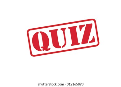 QUIZ red Rubber Stamp vector over a white background.