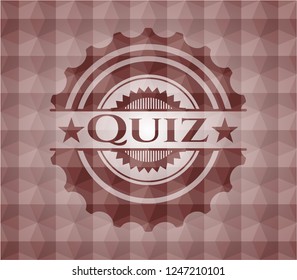 Quiz red seamless geometric pattern emblem. Seamless.