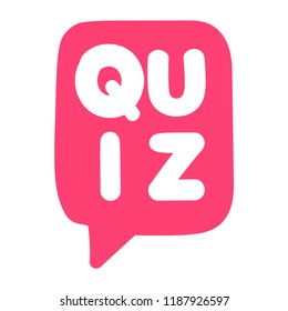 Quiz. Red shape. Vector illustration on white background.